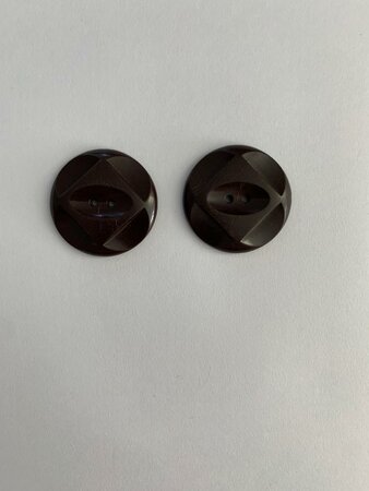 Set 2 knopen 28mm gemêleerd bruin met rand