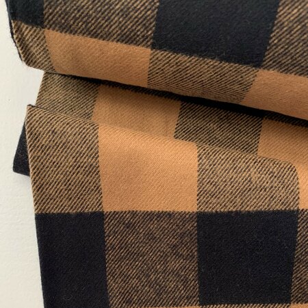 Editex - Brown&Black buffalo check FLANEL KATOEN