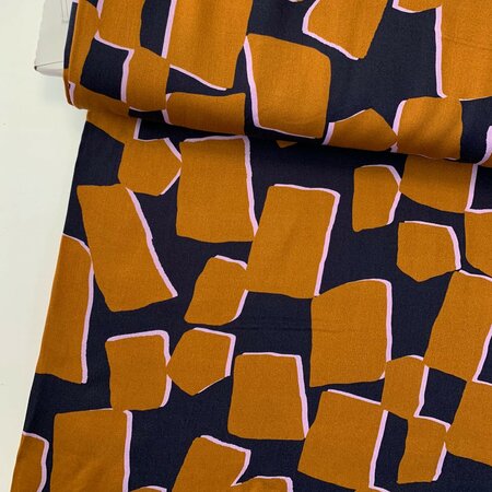 Editex - Bronze Bricks VISCOSE SATIJN