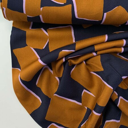 Editex - Bronze Bricks VISCOSE SATIJN