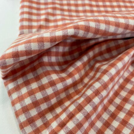 Pumpkin Orange Check FLANEL KATOEN