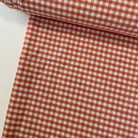 Pumpkin Orange Check FLANEL KATOEN