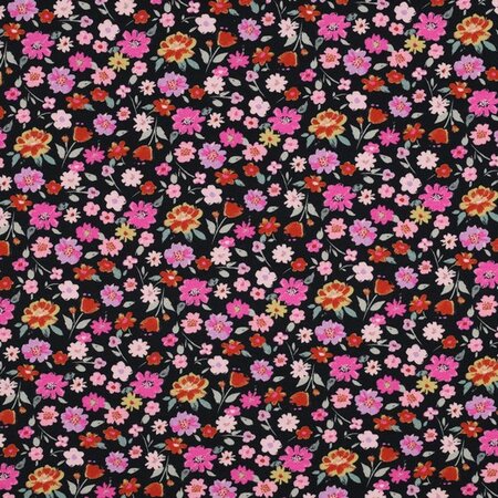 Verhees GOTS - Navy Colorful Flowers - Jersey (GOTS)