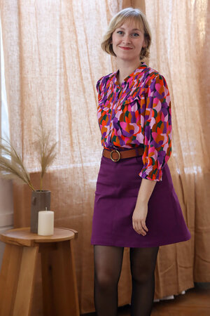 COUPON 70 CM Lise Tailor -Paars - GABARDINE STRETCH