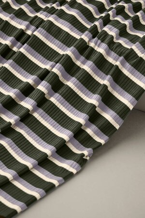 meetMilk - Khaki striped Derby Ribbed Jersey TENCELâ„¢ Modal vezels