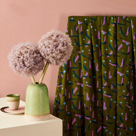 Atelier Brunette - Abstrait Ivy green Viscose Crepe (ECOVERO)