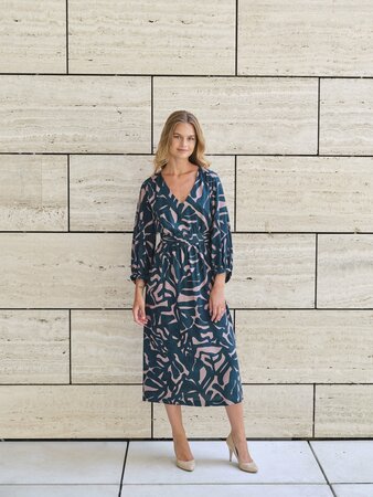 Atelier Jupe - Dark petrol green and dusty mauve VISCOSE