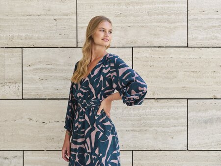 Atelier Jupe - Dark petrol green and dusty mauve VISCOSE