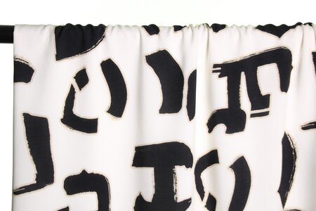 Atelier Jupe - Off white black print VISCOSE