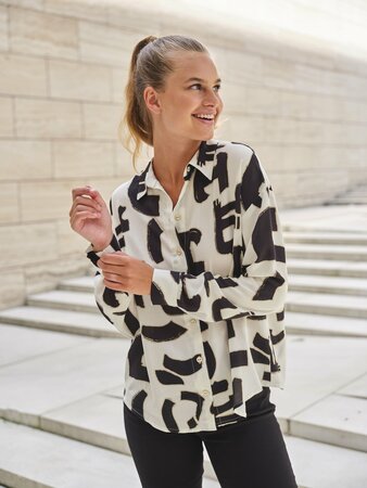 Atelier Jupe - Off white black print VISCOSE