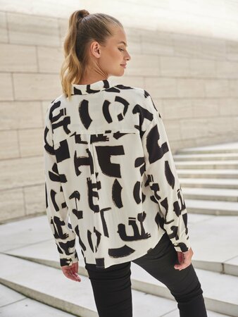 Atelier Jupe - Off white black print VISCOSE