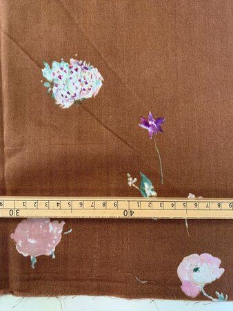COUPON KNEUSJE MET WEEFFOUT 50 cm Kokka Japan / Nani Iro - New Morning Brown ORGANIC COTTON GAUZE