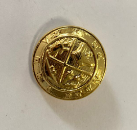 VINTAGE KNOOP 24mm Goud met relief