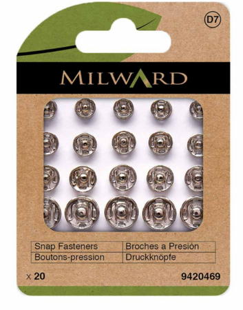 Milward Aannaai drukknopen assortiment nikkel - 20st