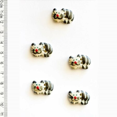 Black/white cats knopen - 24mm - handmade