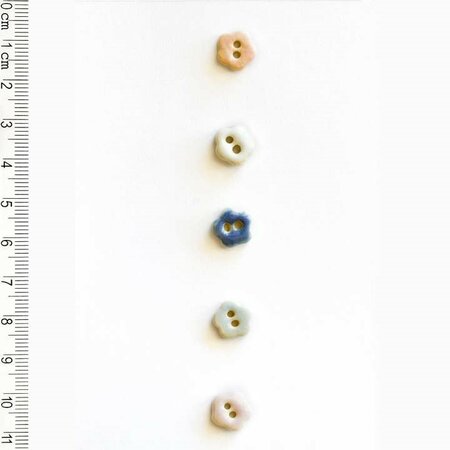 Mini Pastel flower knopen - 10 mm - handmade