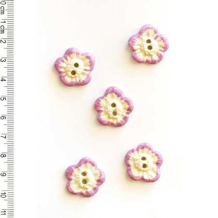 Lilac Flower knopen - 20 mm - handmade