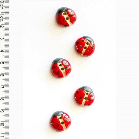 Ladybird knopen - 16mm - handmade