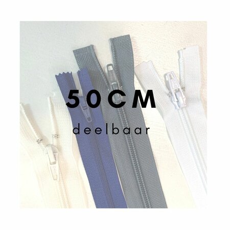 Deelbare spiraal rits 50cm 