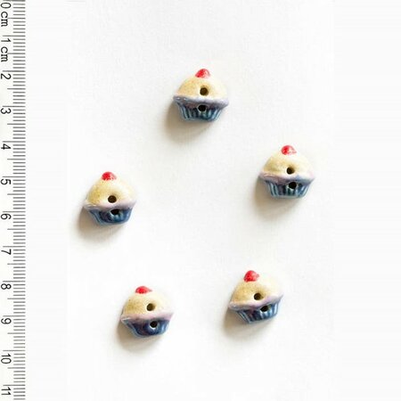 Cupcake knopen - 15mm - handmade