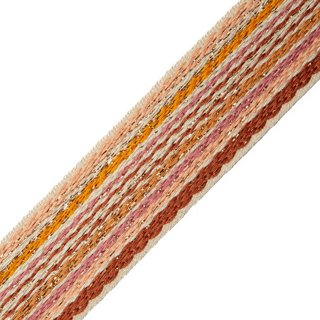 Tassenband Stripes Salmon - Dark Yellow - Bordeaux - Dusty Pink - Light Brown - Natural - Beige Lurex 40mm 