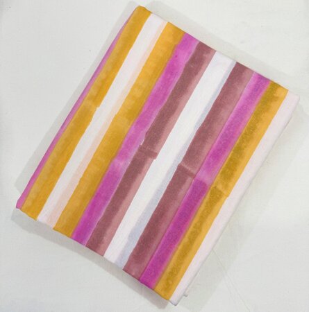 Pink Yellow Stripe - Indiase Blokprint Katoen