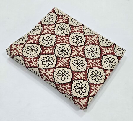 Rusty Flower - Indiase Blokprint Katoen