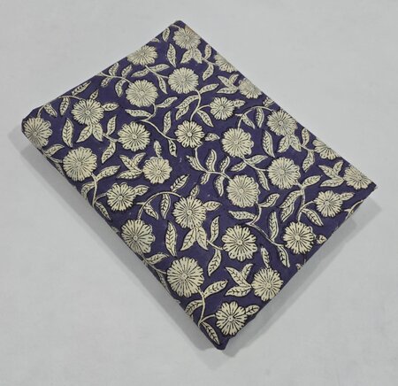 Blue Daisies - Indiase Blokprint Katoen