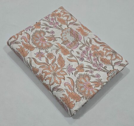 Pastel Paisley Flowers - Indiase Blokprint Katoen