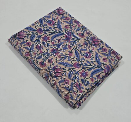 Royal Blue Flower - Indiase Blokprint Katoen