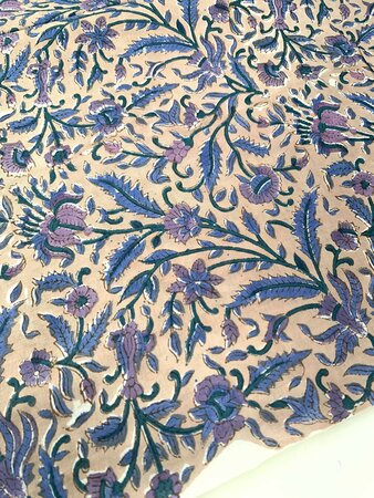 Royal Blue Flower - Indiase Blokprint Katoen