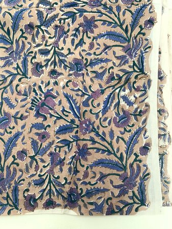 Royal Blue Flower - Indiase Blokprint Katoen