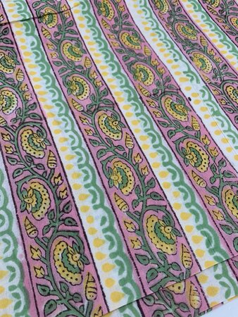 Paisley Stripe - Indiase Blokprint Katoen