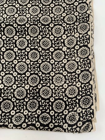 Black White Block - Indiase Blokprint Katoen