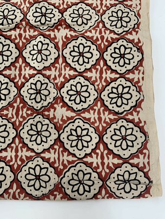 Rusty Flower - Indiase Blokprint Katoen