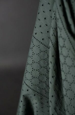Merchant & Mills - Atlas Green Eyelet Indian Cotton