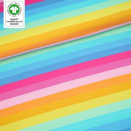 Stoffonkel Susalabim Regenboog strepen JERSEY GOTS