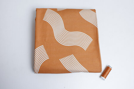 COUPON 60 CM Ansje X Misusu - Wavy Burnt Orange JERSEY