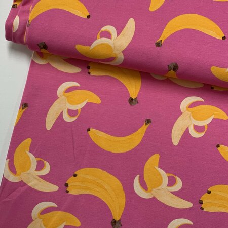 COUPON 60cm Hilco - Pink Banana JERSEY - OEKO-TEX