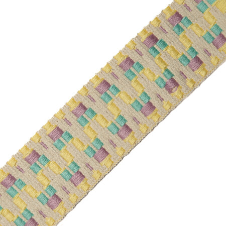 Tassenband Aztec Ecru - Yellow - Lilac - Veraman 40mm