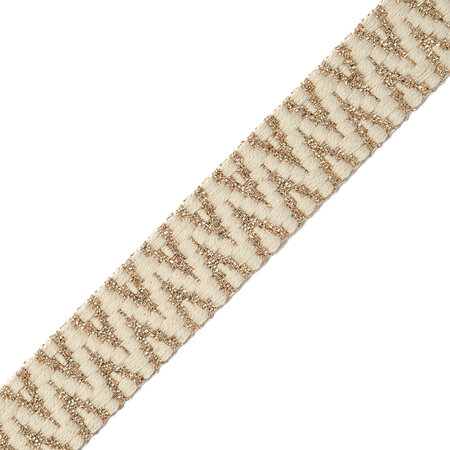 Tassenband Aztec Ecru - Beige Lurex 25mm