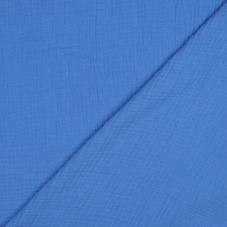 Verhees GOTS - Royal Blue - Double Gauze/hydrofiel