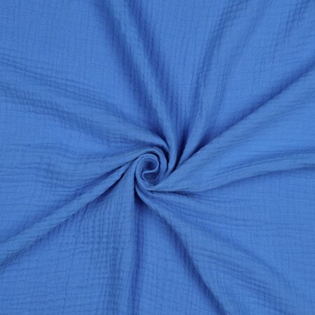 Verhees GOTS - Royal Blue - Double Gauze/hydrofiel