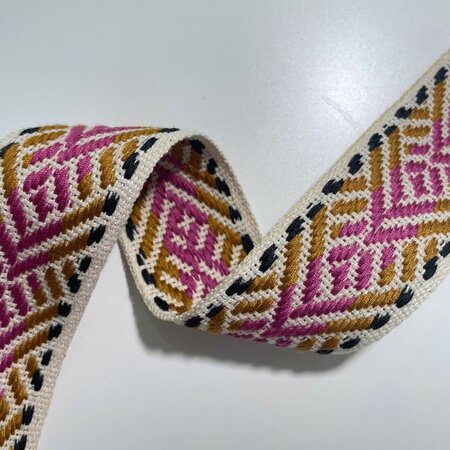 Tassenband Day For Night: Natural - Black - Brown - Magenta 40mm
