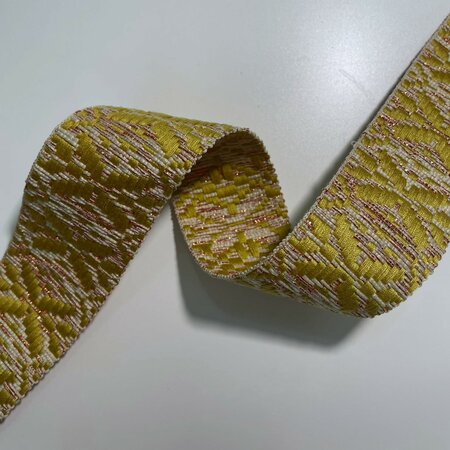 Tassenband Snowflake Mosterd Koper lurex 40mm 