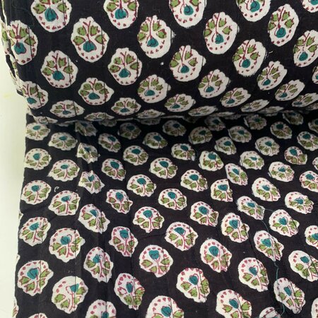 Ansje LIMITED - Black Green Petrol - Quilt Indian Cotton