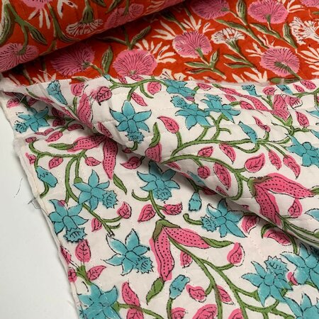 Ansje LIMITED - Mandarin Blue Daffodil- Quilt Indian Cotton