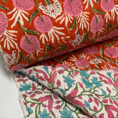 Ansje LIMITED - Mandarin Blue Daffodil- Quilt Indian Cotton
