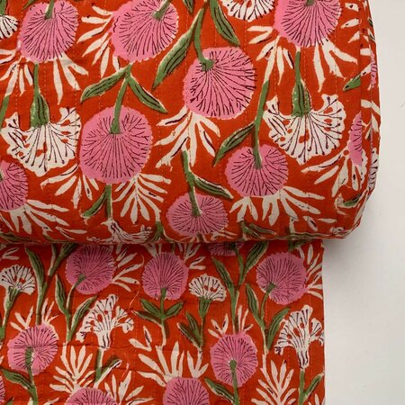 Ansje LIMITED - Mandarin Blue Daffodil- Quilt Indian Cotton