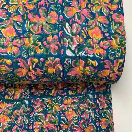 Ansje LIMITED - Watercolor Petrol - Quilt Indian Cotton